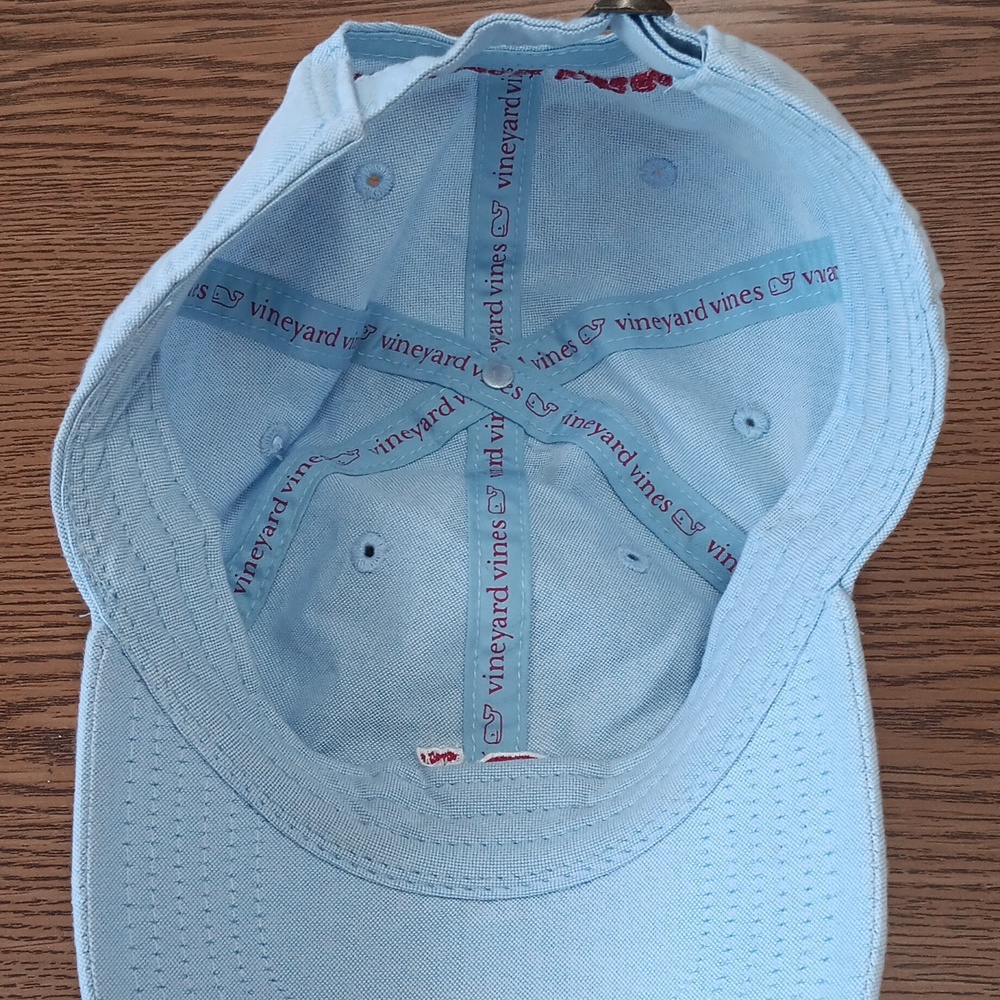 Vineyard Vines Light Blue Baseball Hat with Red Whale - Picture 4 of 5